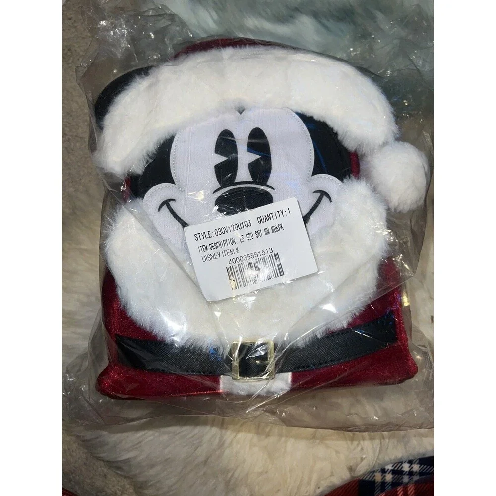 Loungefly Disney Parks Santa Mickey Mouse Mini Backpack BRAND NEW Sealed Land